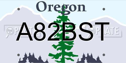 A82BST Oregon License Plate