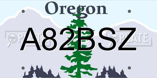 A82BSZ Oregon License Plate