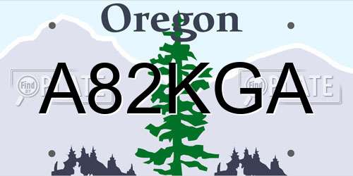 A82KGA Oregon License Plate