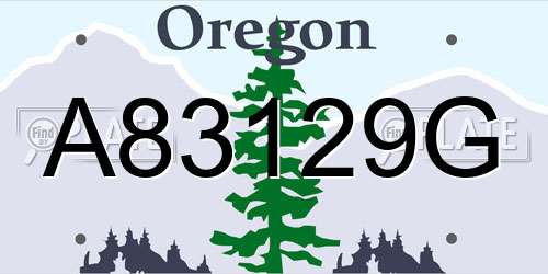 A83129G Oregon License Plate
