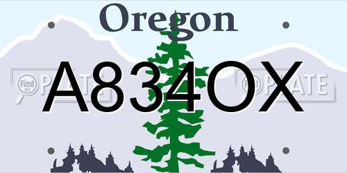 A834OX Oregon License Plate