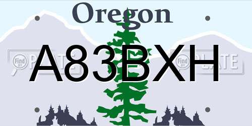 A83BXH Oregon License Plate