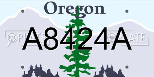 A8424A Oregon License Plate