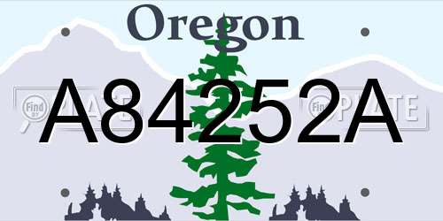 A84252A Oregon License Plate