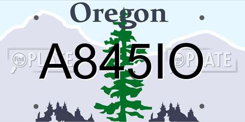 A845IO Oregon License Plate
