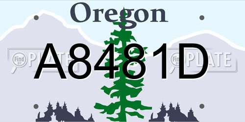 A8481D Oregon License Plate