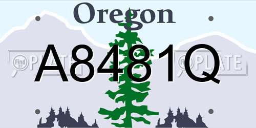 A8481Q Oregon License Plate