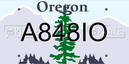 A848IO Oregon License Plate