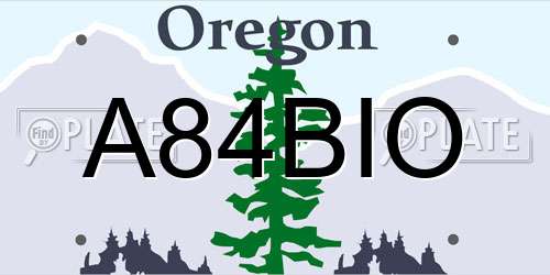 A84BIO Oregon License Plate