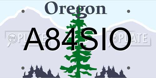 A84SIO Oregon License Plate