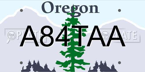 A84TAA Oregon License Plate