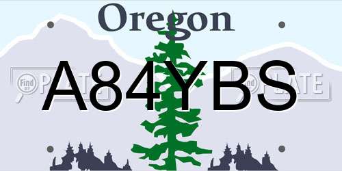 A84YBS Oregon License Plate