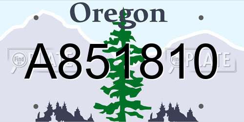 A851810 Oregon License Plate