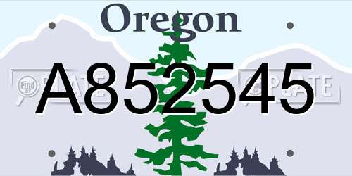 A852545 Oregon License Plate