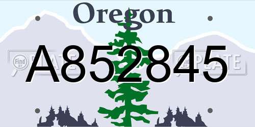 A852845 Oregon License Plate