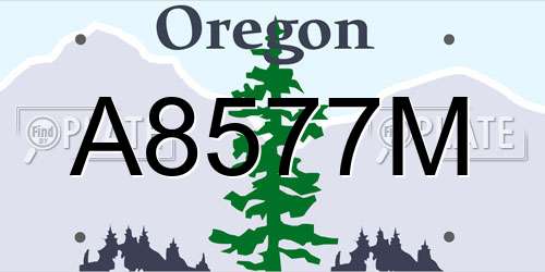 A8577M Oregon License Plate