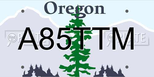 A85TTM Oregon License Plate