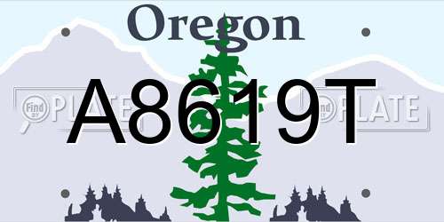 A8619T Oregon License Plate