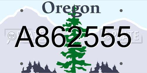 A862555 Oregon License Plate