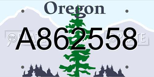 A862558 Oregon License Plate