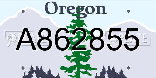 A862855 Oregon License Plate