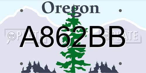 A862BB Oregon License Plate