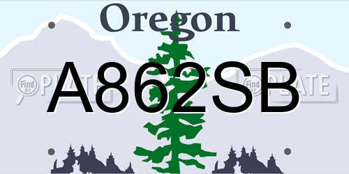 A862SB Oregon License Plate