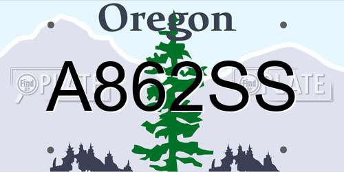 A862SS Oregon License Plate