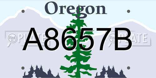 A8657B Oregon License Plate
