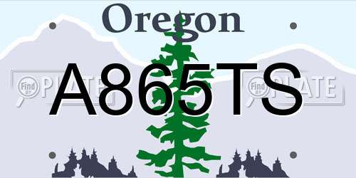 A865TS Oregon License Plate