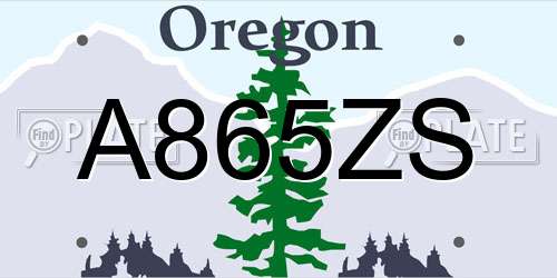 A865ZS Oregon License Plate