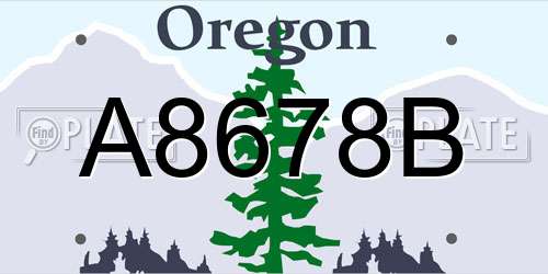 A8678B Oregon License Plate