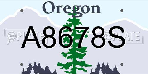 A8678S Oregon License Plate