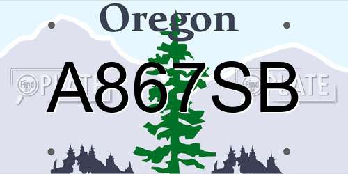 A867SB Oregon License Plate