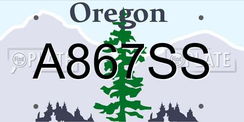 A867SS Oregon License Plate
