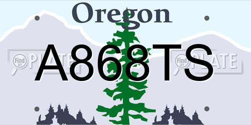 A868TS Oregon License Plate