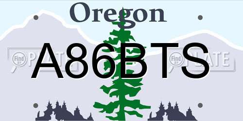A86BTS Oregon License Plate