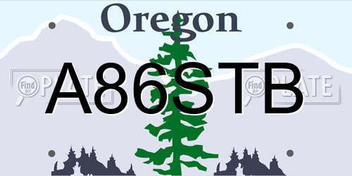 A86STB Oregon License Plate