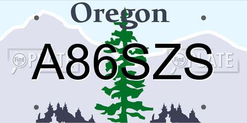 A86SZS Oregon License Plate