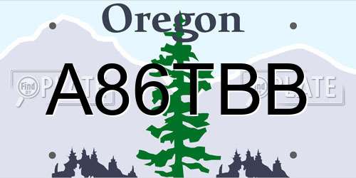 A86TBB Oregon License Plate