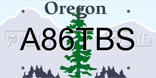 A86TBS Oregon License Plate