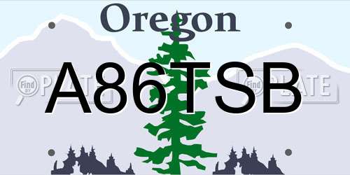 A86TSB Oregon License Plate