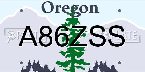 A86ZSS Oregon License Plate