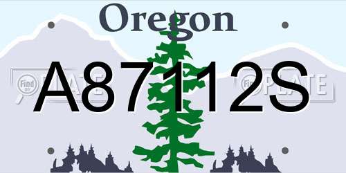 A87112S Oregon License Plate