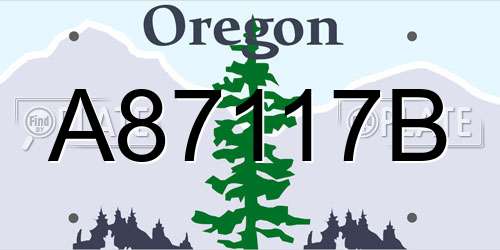 A87117B Oregon License Plate