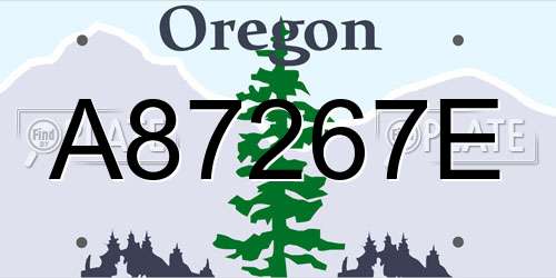 A87267E Oregon License Plate