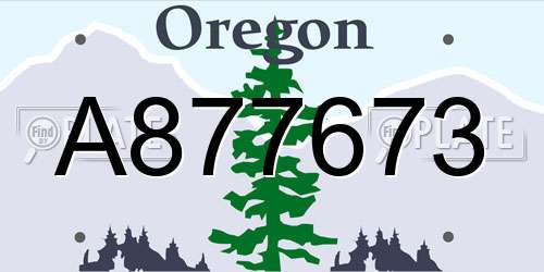 A877673 Oregon License Plate