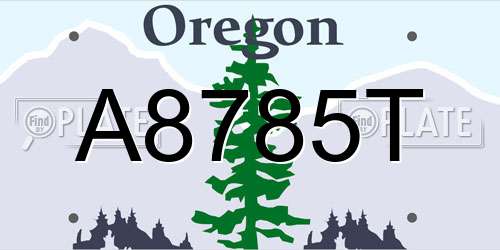 A8785T Oregon License Plate