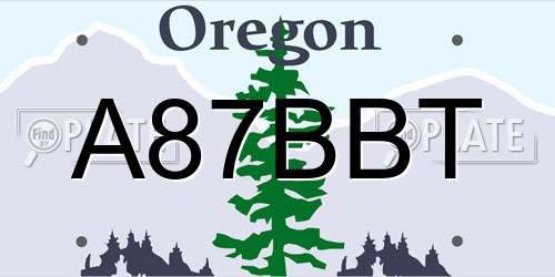 A87BBT Oregon License Plate