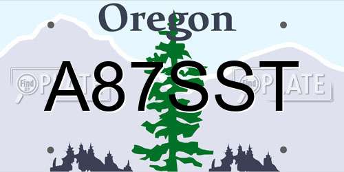 A87SST Oregon License Plate
